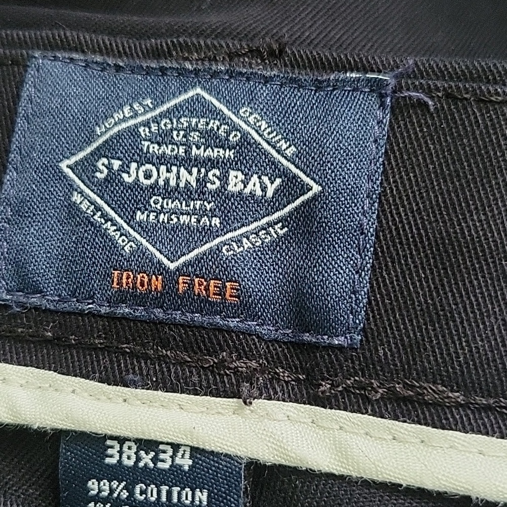 St.Johns bay Mens universal wrinkle free easy care classic fit flat front 38x34 - Picture 2 of 2